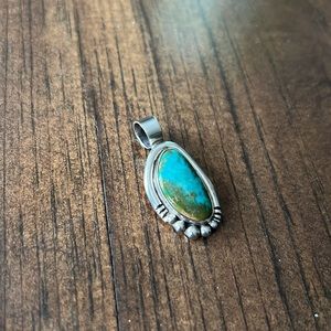 Navajo Sterling Silver Turquoise Pendant